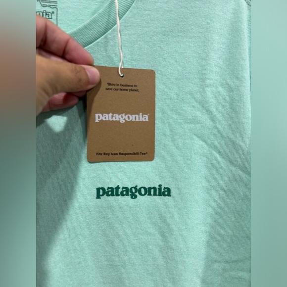 Patagonia Men's Medium Fitz Roy Icon Responsibili-Tee T-Shirt Rinsed Green NWT - Picture 6 of 10